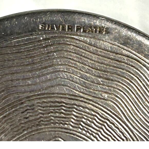 Vintage Silver Plated Powder Box With Wrist Strap - Picture 9 of 12